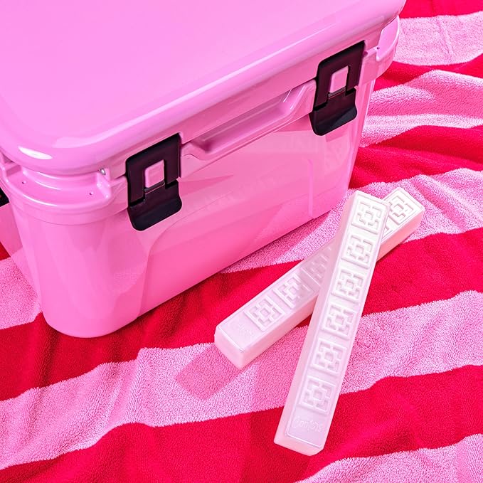 Cool Coolers XL Fashion Ice by Fit + Fresh, 4pk Ice Packs for Coolers, Freezer Packs for Lunchboxes, Pearl White