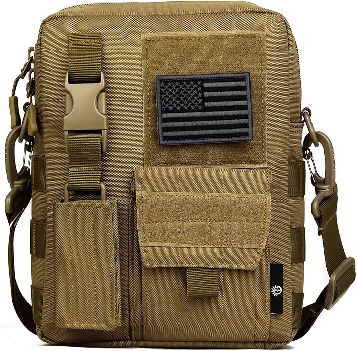 Protector Plus Tactical Messenger Bag Men Military MOLLE Crossbody Pack (Patch Included)