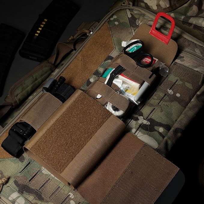 EVERLIT Rapid Aid Trauma Sleeve(Rats) EDC Trauma Kit, CAT GEN-7 Tourniquet QuikClot Gauze CE, Military Tactical IFAK for Bleeding Control (OD Green)