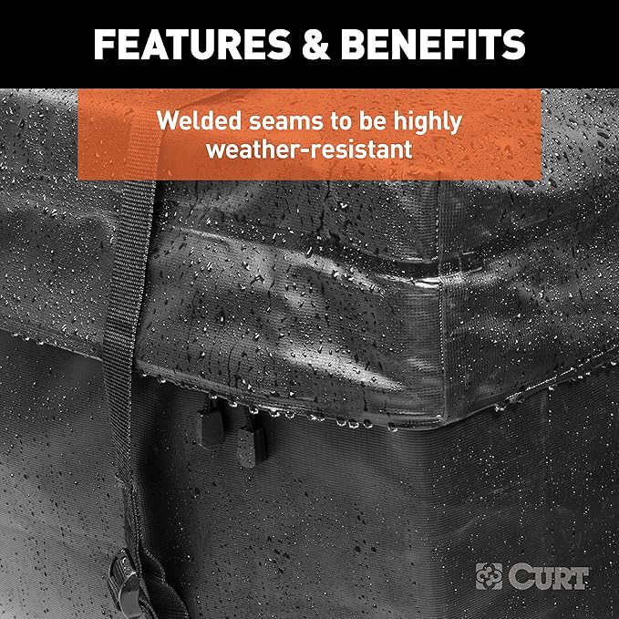 CURT 18221 Extended Roof Rack Cargo Bag Black