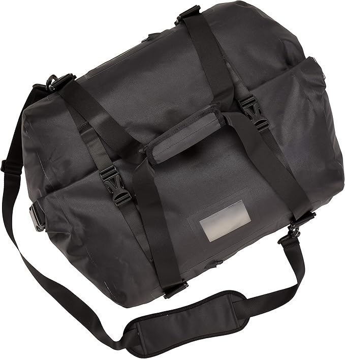 Skog Å Kust Duffelsak Heavy Duty Waterproof Duffel - Gear Bag for Sports, Travel, & More - 40L, Black Moto Edition