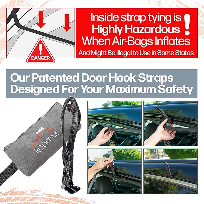 RoofPax Expandable 15/19 cft. Car Rooftop Cargo Carrier Bag Waterproof Storage Including Double Zippers, Heavy-Duty Tie-Down Straps fit Cars with/Without Roof Top Rack or Side Rails