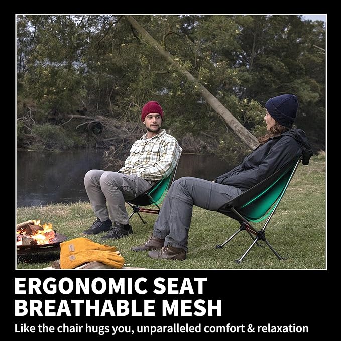 Naturehike YL08 Ultralight Camping Chair, 2.12 LBS Portable Backpacking Chair with Anti-Sinking Feet, Lightweight Compact Collapsible Camp Chair Folding Hiking Chair
