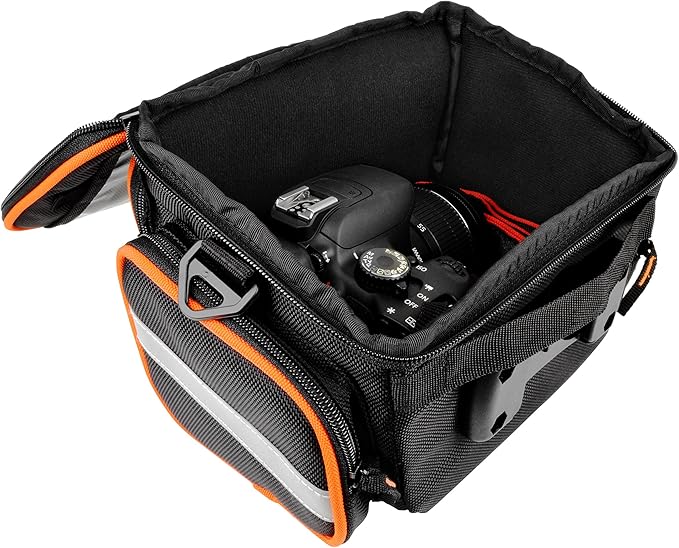 Ibera Bike Handlebar Bag for Camera Equipment, Clip-on Quick Release Bicycle Bag with Rain Cover and Map Sleeve, Medium (IB-HB4)