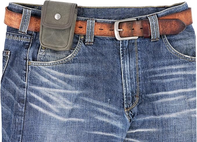 diodrio EDC Belt Pouch for Men Women, Small Compact EDC Holster Pouch with Belt Loop for Hiking, Fishing, Camping, Snap Closure, Classic Waxed Canvas