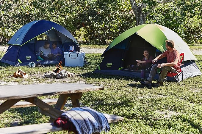 Coleman Sundome Camping Tent with Rainfly, 2/3/4/6 Person Tent Sets Up in 10 Mins, Weatherproof Shelter for Camping, Festivals, Backyard, Sleepovers, & More