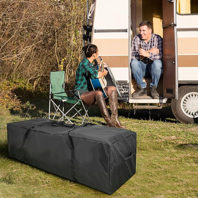 COOLBEBE 60" Sports Duffle Bag - 332L 2PCS Extra Large Travel Duffel Luggage Bag with Upgrade Zipper, Sturdy & Water Resistant Long Duffle Bag for Camping Moving (Black 60inch 2Pack)