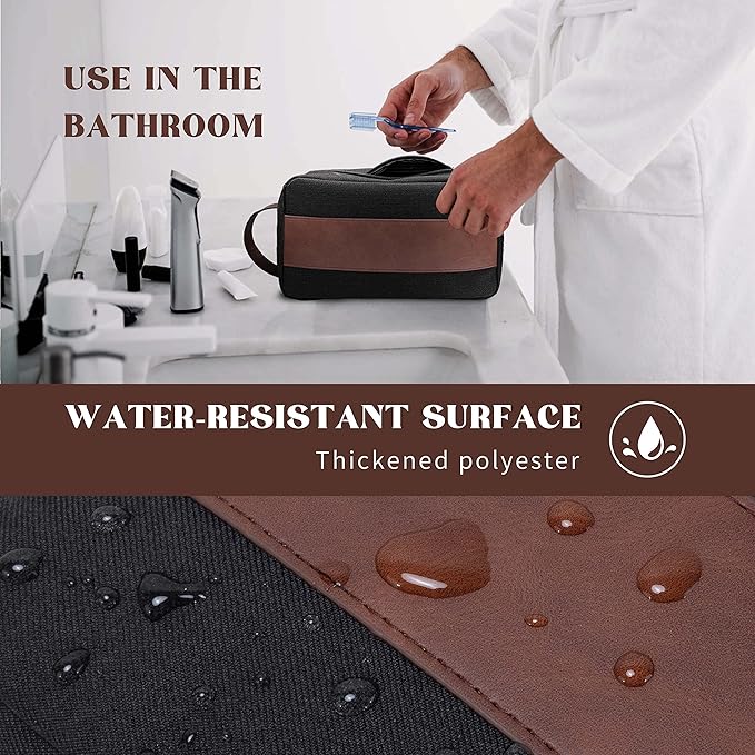 Vorspack Toiletry Bag for Men - Large Dopp Kit for Travel Water Resistant Travel Bag for Toiletries Accessories Lightweight Toiletries Bag - Black