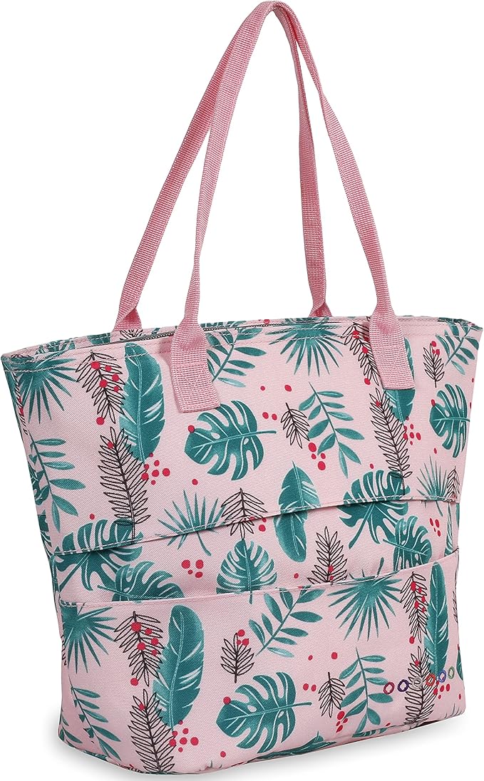 J World New York Lola Tote Bag Insulated Lunch-Box for Women, Palm Leaves, One Size