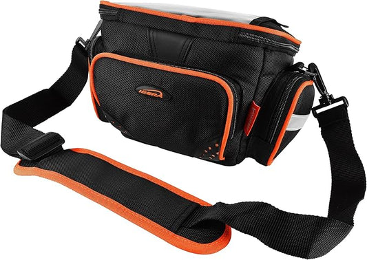 Ibera Bike Handlebar Bag for Camera Equipment, Clip-on Quick Release Bicycle Bag with Rain Cover and Map Sleeve, Medium (IB-HB4)