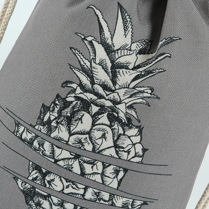 Drawstring Backpack Pineapple Style String Bag Canvas Beach Sport Daypack