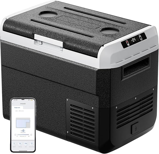 12 Volt Refrigerator, 32 Quart Electric Cooler, Car Fridge 12V/24V DC 100~240V AC, Portable Freezer -4℉~68℉, APP Control, Portable 12V Refrigerator Fridge for Truck, RV, Camping,Travel