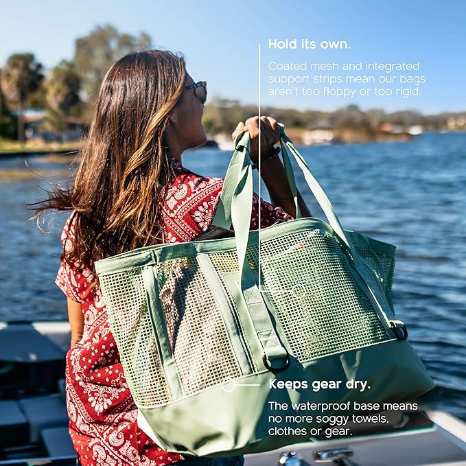 MISSION Boat Gear CASSI Heavy-Duty Outdoor Tote and Waterproof Marine-Grade Mesh Boat Bags