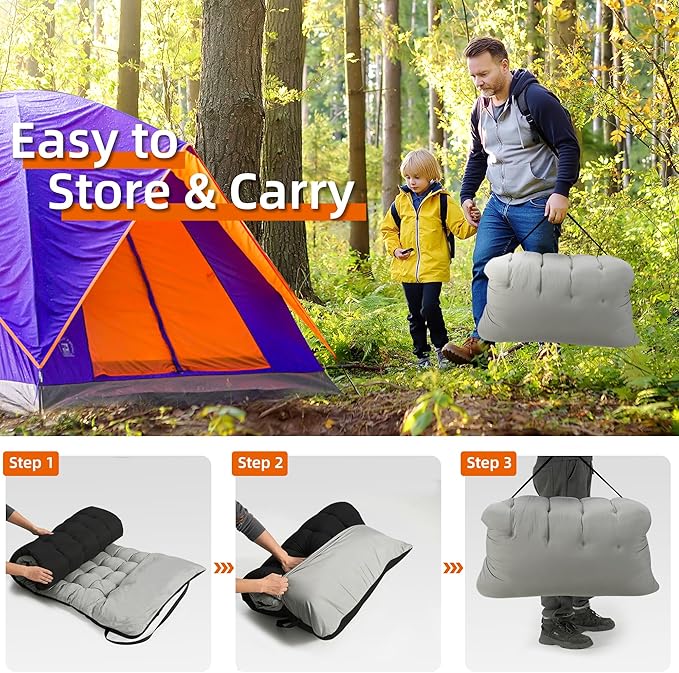 Portable Camping Cot, Sleeping Cots for Adults, 28" Extra Wide Folding Cot Max Load 600LBS with Thick Mattress, Portable Camping Bed for Outdoor Camp/Office, Home Nap (Black+Grey)