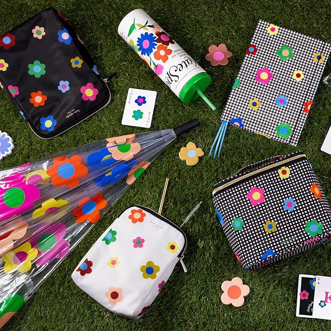 kate spade new york Insulated Snack Bag Keeper with Zipper, Reusable Thermal Sandwich Bag Holders for Lunch Bag, Gingham Garden