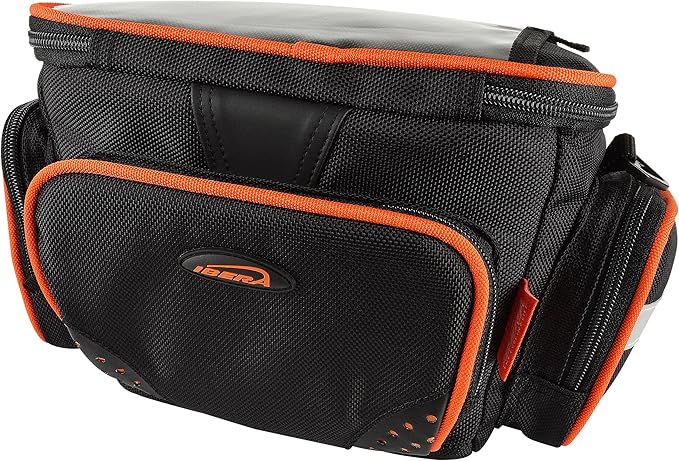 Ibera Bike Handlebar Bag for Camera Equipment, Clip-on Quick Release Bicycle Bag with Rain Cover and Map Sleeve, Medium (IB-HB4)