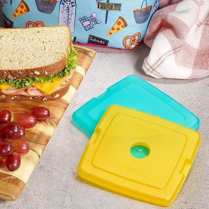 Cool Coolers By Fit & Fresh 4 Pack Slim Ice Packs, Quick Freeze Space Saving Reusable Ice Packs for Lunch Boxes or Coolers, Multi Colored, Single Pack