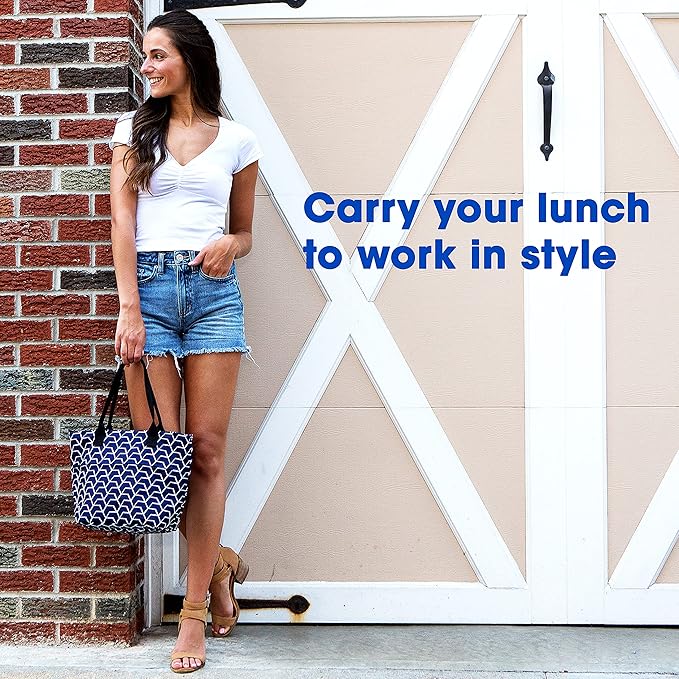 J World Lola Lunch Tote Bag. Cute Insulated Lunch-Box for Women & Teen Girls, Heart Factory