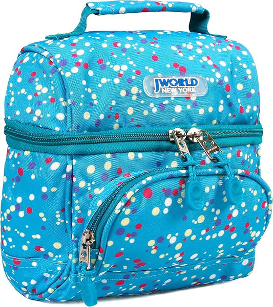 J World Corey Kids Lunch Bag. Insulated Lunch-Box for Boys Girls, Color Dots