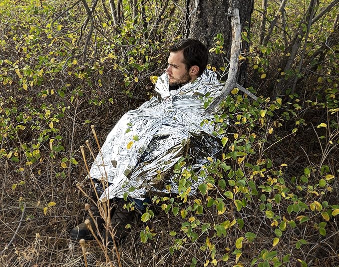 MEKKAPRO Emergency Mylar Thermal Blankets (4-Pack), Pocket Sized for Emergencies, Camping, Outdoors, Hiking, Survival, First Aid (Thermal Silver)