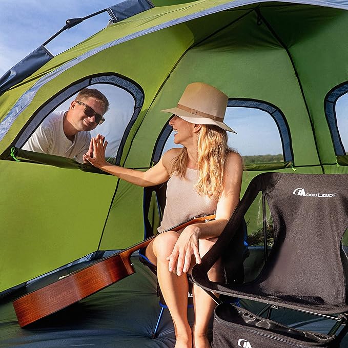 Moon Lence Instant Pop Up Tent Family Camping Tent 4-5 Person Portable Automatic Tent Windproof for Camping Hiking Mountaineering